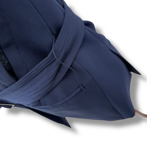 Rebecca Taylor Navy Blue Vest Size 0 XS Lace Trim Belted Suiting Sleeveless - Picture 7 of 14